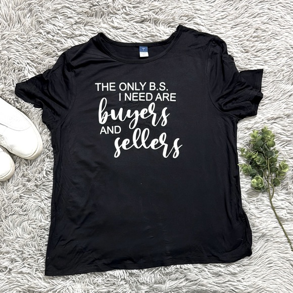 Gap Black Real Estate Realtor Humor Graphic Tee size M - Picture 1 of 5